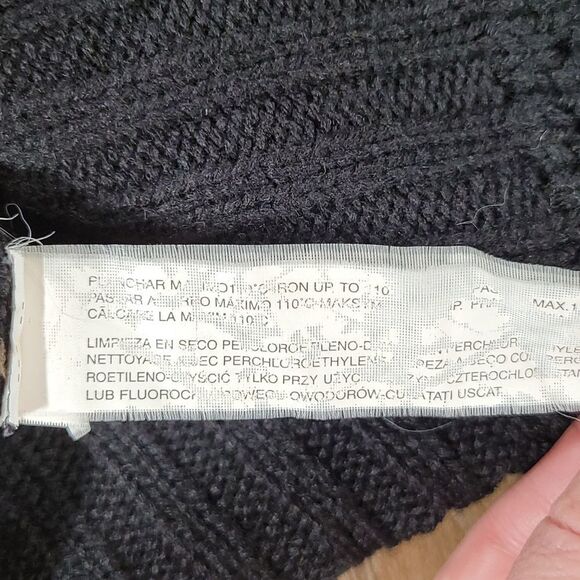 🔥Zara Black Textured Knit 3/4 Sleeve Sweater w/Poof Sleeves Small - Picture 7 of 8